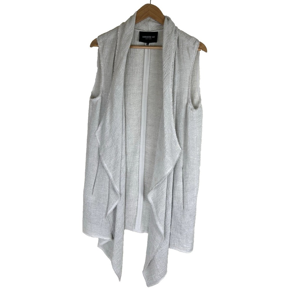 Lafayette 148 Cardigan/Vest Linen Old Money Elegant Resort Core Luxury Size M